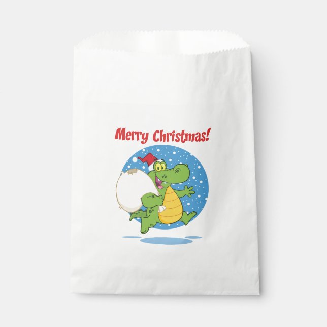 Merry Christmas Crocodile Santa | Holidays Favour Bags (Front)