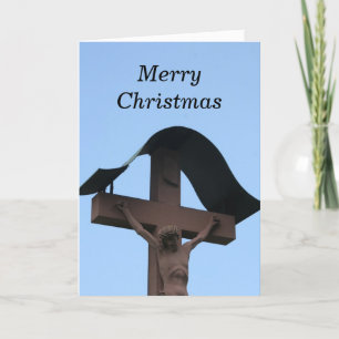 merry christmas cross holiday card