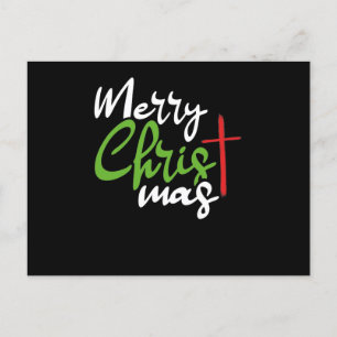 Merry christmas cross postcard