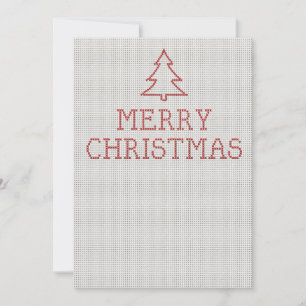 Merry Christmas cross stitch sign Holiday Card