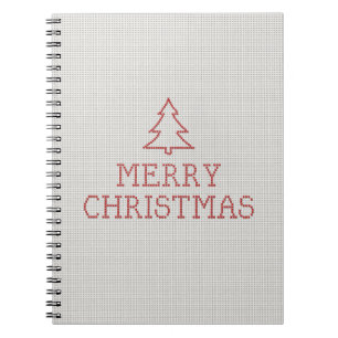 Merry Christmas cross stitch sign Notebook