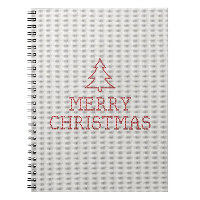 Merry Christmas cross stitch sign Notebook (Front)