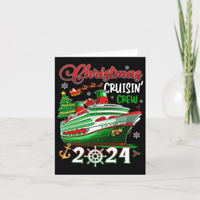 Merry Christmas Cruisin' Crew 2024 Xmas Cruise Paj Card (Front)