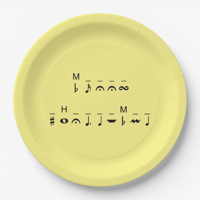 Merry Christmas Cryptogram Paper Plate (Front)