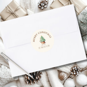 Merry Christmas! Cupcake-Christmas-Tree Classic Round Sticker