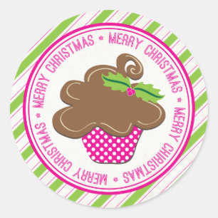Merry Christmas Cupcake Stickers