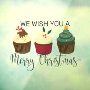 Merry Christmas Cupcake wall Cling