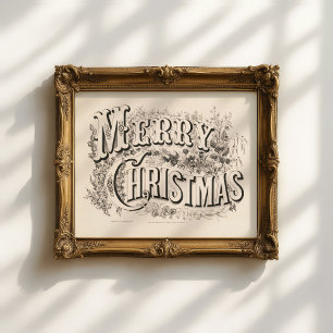 Merry Christmas Currier & Ives Poster