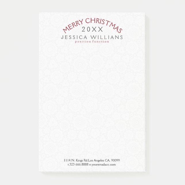 Merry Christmas Curved Text Design Post-it Notes (Front)