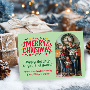MERRY CHRISTMAS CUSTOM Arch PHOTO Xmas Holiday Card