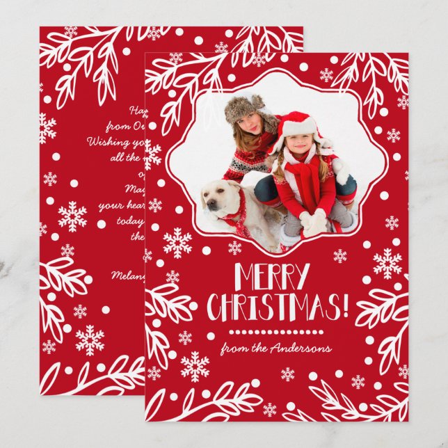 Merry Christmas. Custom Christmas Flat Photo Card (Front/Back)