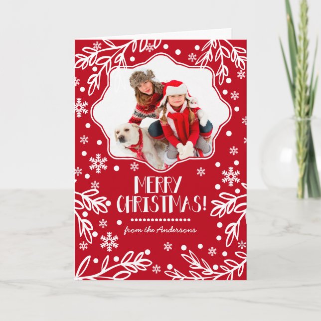 Merry Christmas. Custom Christmas Photo Cards (Front)