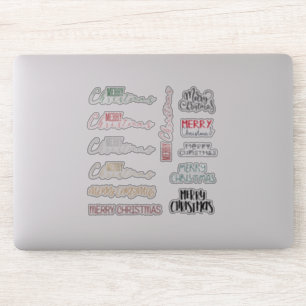 Merry Christmas Custom-Cut Vinyl Stickers