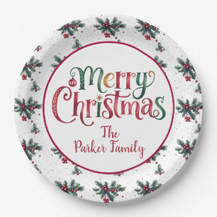 Merry Christmas – Custom Family Greeting Paper Plate