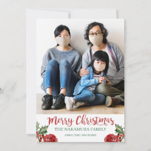 Merry Christmas Custom Family Photo Holiday Card