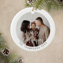 Merry Christmas Custom Family Photo Modern