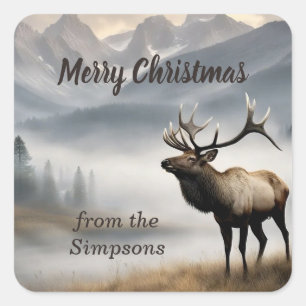 Merry Christmas Custom From the Name Elk Square Sticker