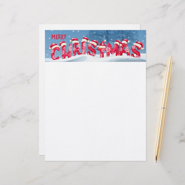 Merry Christmas Custom Letterhead (Front/Back In Situ)