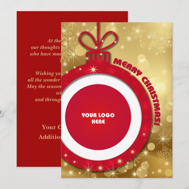 Merry Christmas. Custom Logo Corporate Card (Front/Back)