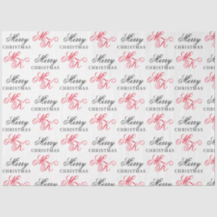Merry Christmas Custom Monogram Initials Xmas Tissue Paper