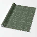 Merry Christmas Custom Name Dark Green Holiday Wrapping Paper<br><div class="desc">Modern Merry Christmas Custom Name Dark Forest Green Wrapping Paper</div>