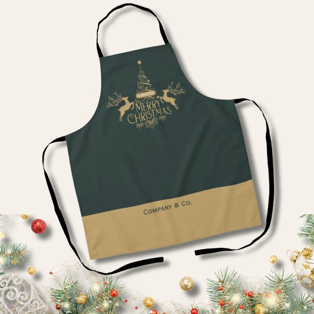 Merry Christmas Custom Name for Corporate Team Apron (Creator Uploaded)