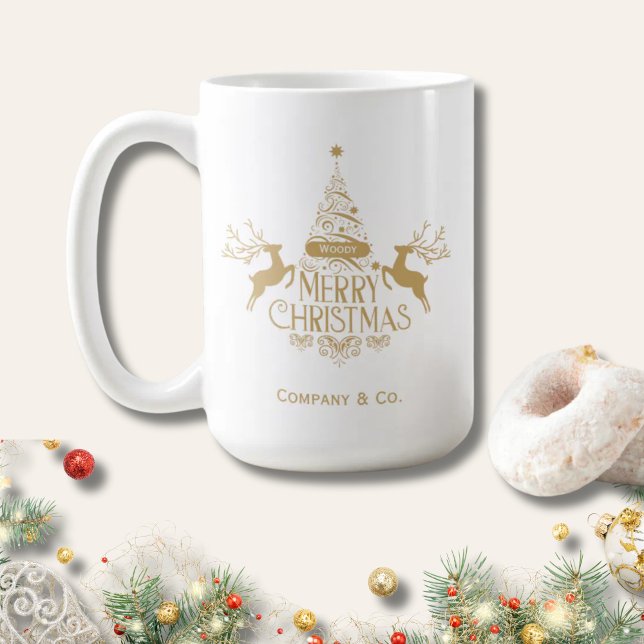 Merry Christmas Custom Name for Corporate Team Coffee Mug (Creator Uploaded)