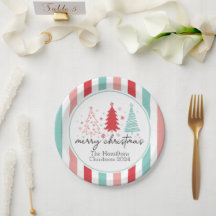 Merry Christmas Custom Paper Plates