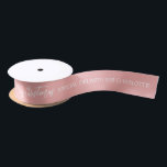 Merry Christmas Custom Personalised Name Script Satin Ribbon<br><div class="desc">Merry Christmas Custom Personalised Name Script Gold Ribbon features the text "Merry Christmas" in modern white hand written calligraphy script with your personalised wishes on a melon pink background. Perfect for Christmas holiday gift wrapping. Designed by ©Evco Holidays www.zazzle.com/store/evcoholidays</div>