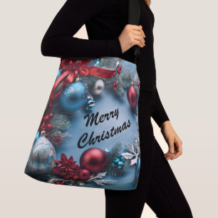 Merry Christmas Custom Personalize Text Crossbody Bag