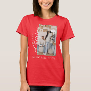 "Merry Christmas" Custom Photo and Name T-Shirt