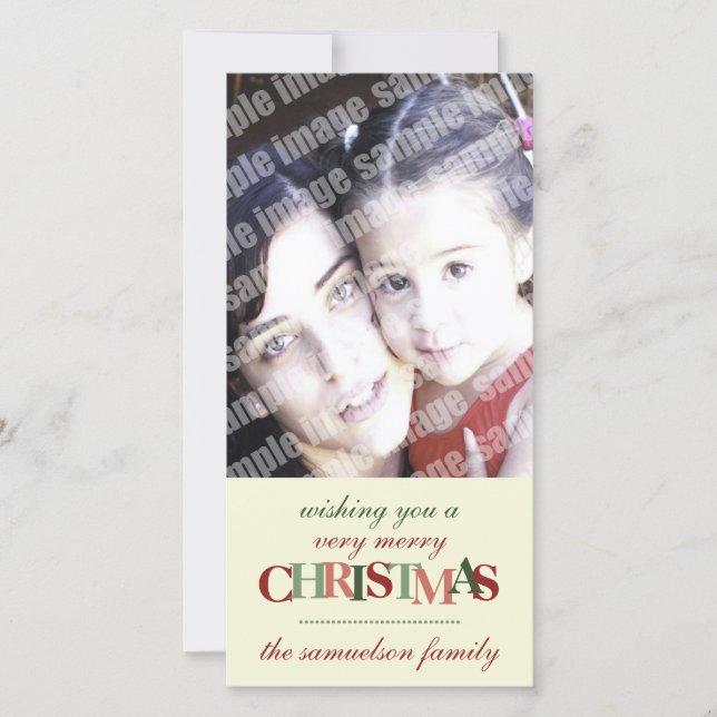 Merry Christmas Custom Photo Card (Front)