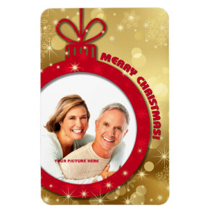 Merry Christmas. Custom Photo Gift Magnets