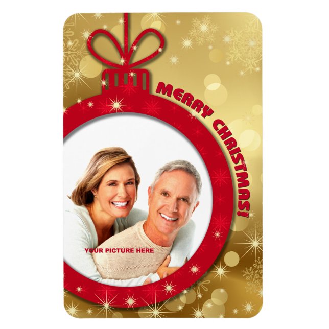 Merry Christmas. Custom Photo Gift Magnets (Vertical)