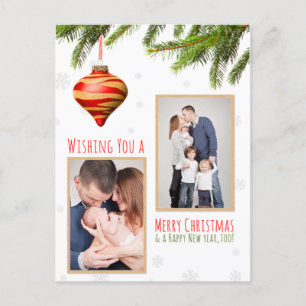 Merry Christmas Custom Photos Holiday Postcard