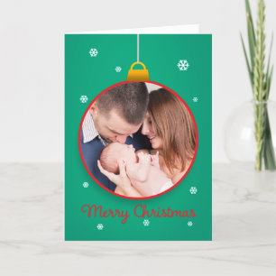 Merry Christmas Custom Picture Frame Ornament Holiday Card