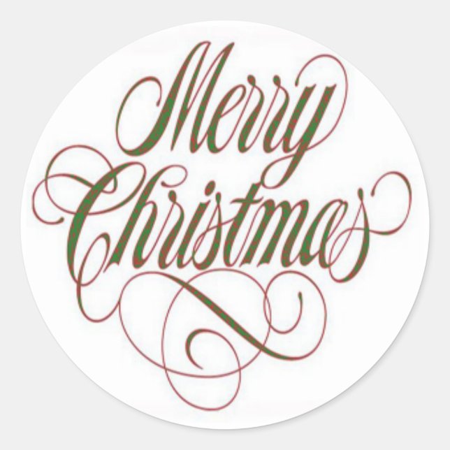 Merry Christmas! Custom Round Sticker Small (Front)