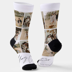 Merry Christmas Custom Sustainable Premium Crew  Socks