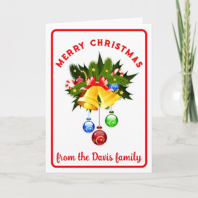 Merry Christmas Custom Text Holiday Greeting Card (Front)
