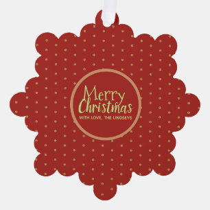Merry Christmas Custom Text Paper Ornament Card