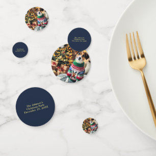 Merry Christmas Custom Text Photo Table Confetti