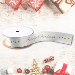 Merry Christmas Custom Text White Chic Satin Ribbon<br><div class="desc">Customize the text and easily create your personalized Christmas Ribbon. Click CUSTOMIZE to change the background color or the text color. You can TRANSFER this DESIGN on other Zazzle products and adjust it to fit most of the Zazzle items. Standard Studio designs are made in high-resolution vector graphics for a...</div>