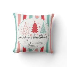 Merry Christmas Custom Throw Pillow