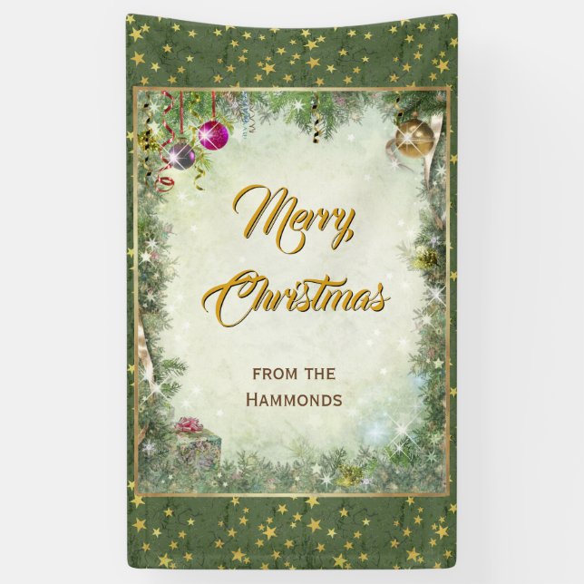 Merry Christmas (customisable) Banner (Vertical)