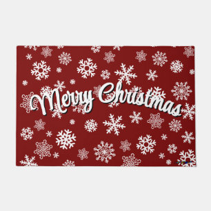 Merry Christmas Customisable Snowflakes Doormat
