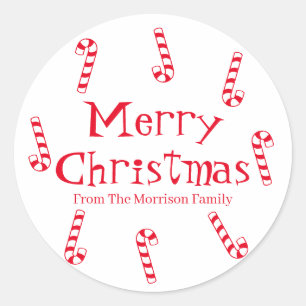 Merry Christmas customise name gift favour sticker