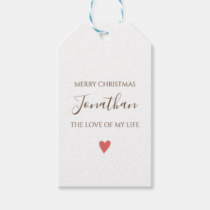Merry Christmas customised TO YOUR LOVE   Gift Tags