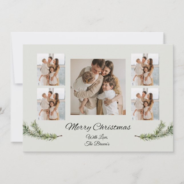 MERRY CHRISTMAS CUSTOMIZABLE GREENERY CHRISTMAS  INVITATION (Front)