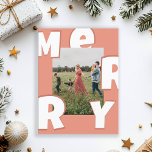 Merry Christmas customized photo holidays Holiday Postcard<br><div class="desc">Merry Christmas,  custom photo,  holiday postcard.</div>