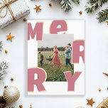 Merry Christmas customized photo holidays Holiday Postcard<br><div class="desc">Merry Christmas,  custom photo,  holiday postcard.</div>
